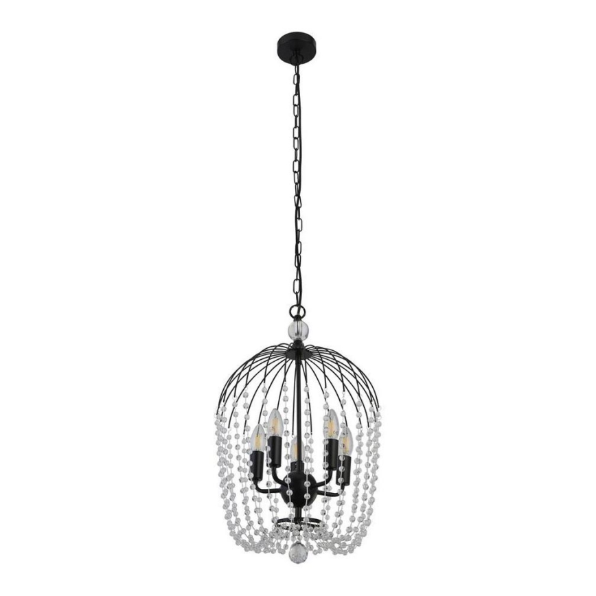 Searchlight - Candelabro suspenso SHOWER 5xE14/60W/230V preto