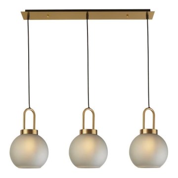 Searchlight - Candelabro suspenso SNOWDROP 3xE27/60W/230V latão