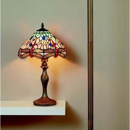 Searchlight - Candeeiro de mesa Tiffany DRAGONFLY 1xE27/60W/230V