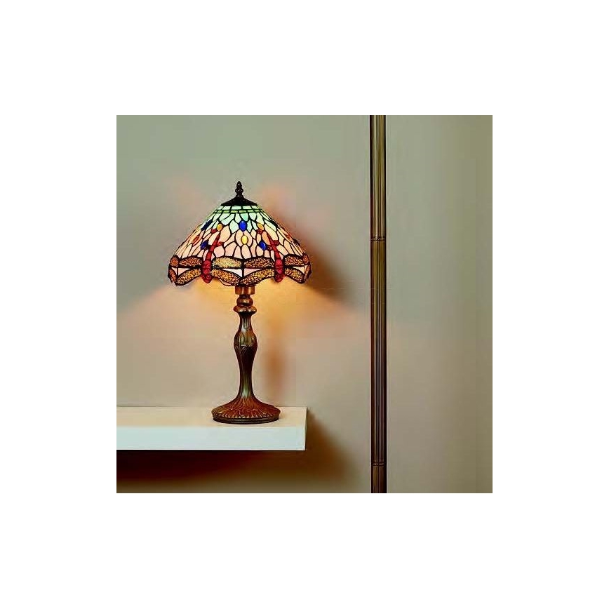Searchlight - Candeeiro de mesa Tiffany DRAGONFLY 1xE27/60W/230V