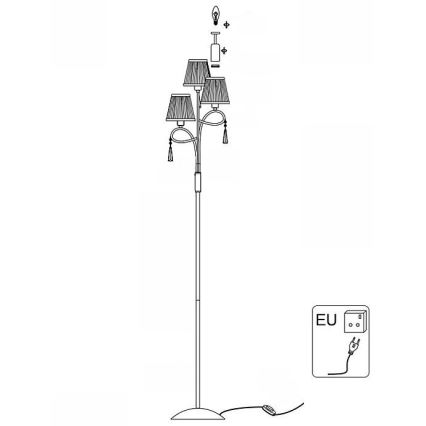 Searchlight - Candeeiro de chão SIMPLICITY 3xE14/60W/230V cromado brilhante