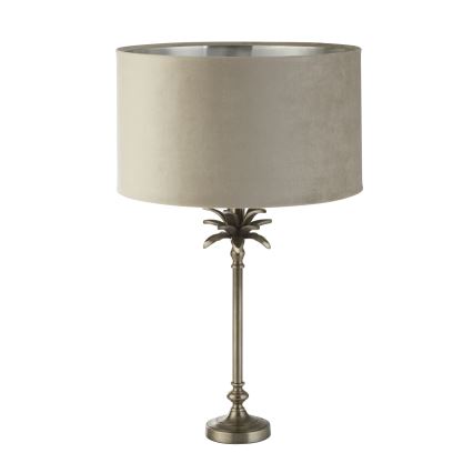 Searchlight - Candeeiro de mesa PALM 1xE27/10W/230V bege/cromado mate