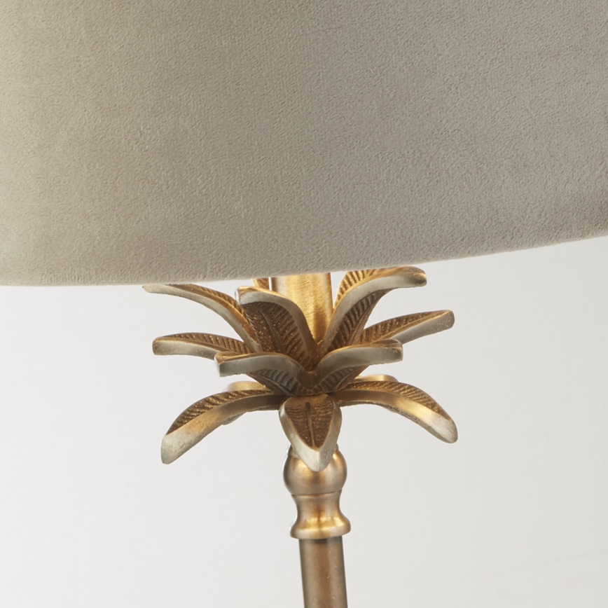 Searchlight - Candeeiro de mesa PALM 1xE27/10W/230V bege/cromado mate