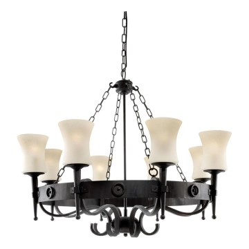 Searchlight - Lustre com corrente CARTWHEEL 8xE27/60W/230V preto