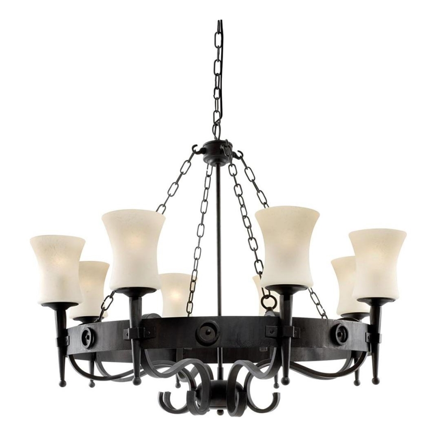 Searchlight - Lustre com corrente CARTWHEEL 8xE27/60W/230V preto