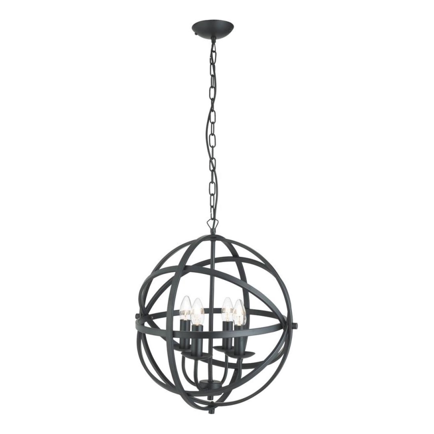 Searchlight - Lustre com corrente ORBIT 4xE14/60W/230V preto