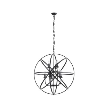 Searchlight - Lustre suspenso com corrente ORBIT 8xE14/60W/230V preto