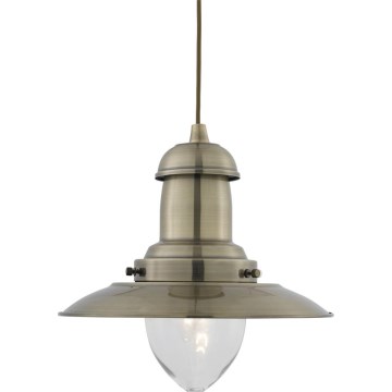 Searchlight - Lustre suspenso por cabo FISHERMAN 1xE27/60W/230V com acabamento em latão