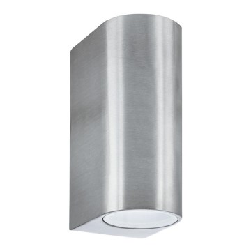Searchlight - Luz de parede de exterior LEDO 2xGU10/6W/230V IP44 prata