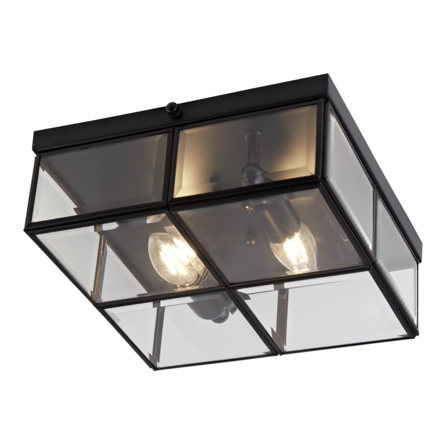 Searchlight - Luz de teto FLUSH 2xE14/40W/230V preto antigo