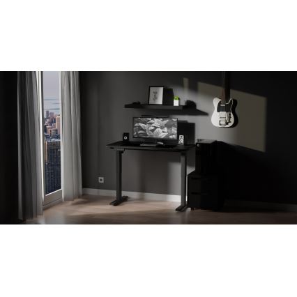 Secretária ajustável em altura LEVANO 120x60 cm preto
