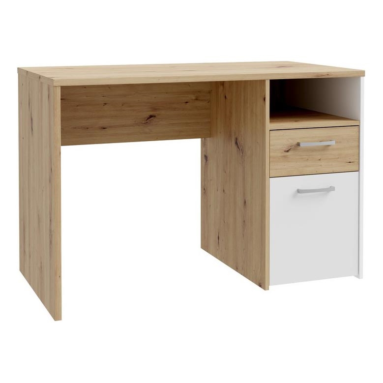 Secretária URO carvalho artisan/branco