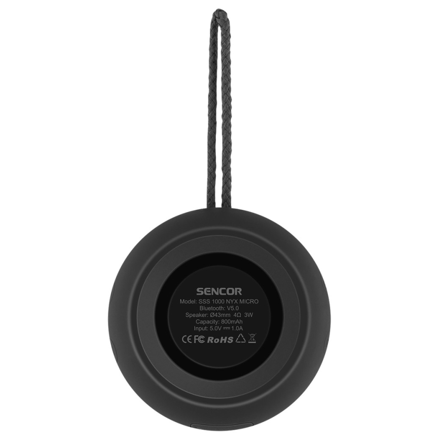 Sencor - Altifalante sem fios 3W 800 mAh IPX4 preto
