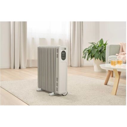 Sencor - Aquecedor a óleo com 13 elementos 1000/2500W/230V branco + controlo remoto