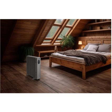 Sencor - Aquecedor a óleo com 13 elementos 1000/2500W/230V branco + controlo remoto