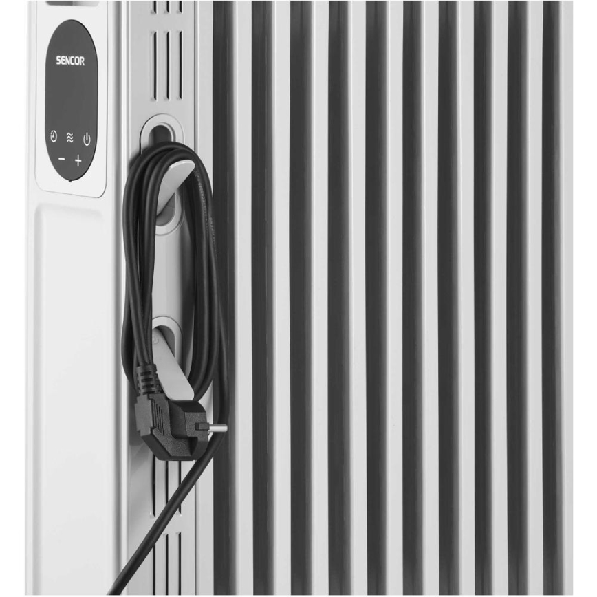 Sencor - Aquecedor a óleo com 13 elementos 1000/2500W/230V branco + controlo remoto