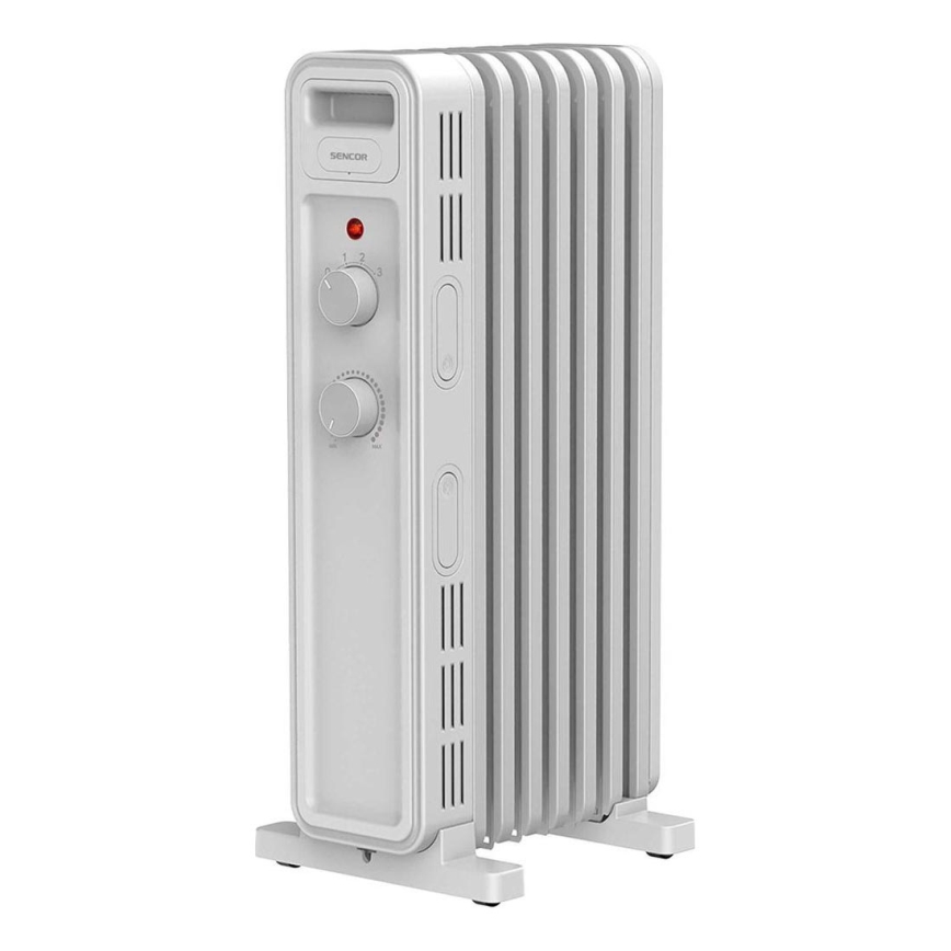 Sencor - Aquecedor a óleo com 7 aletas, 600/900/1500 W/230 V, branco