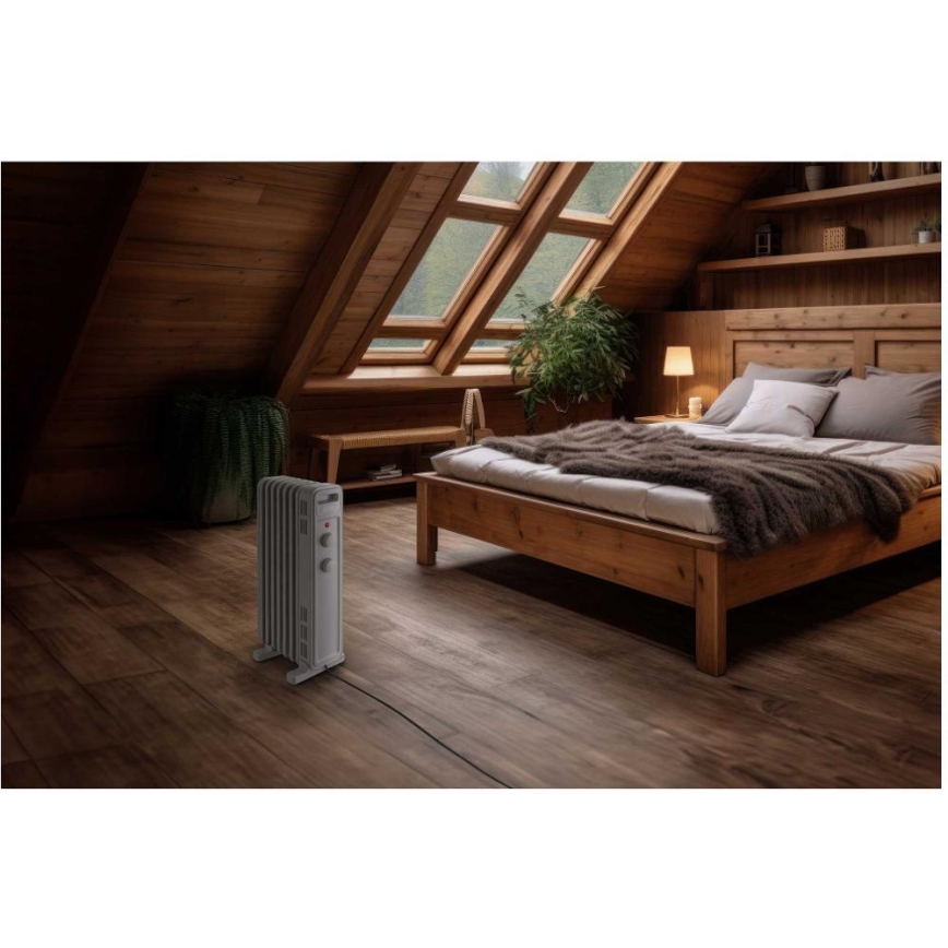Sencor - Aquecedor a óleo com 7 aletas, 600/900/1500 W/230 V, branco