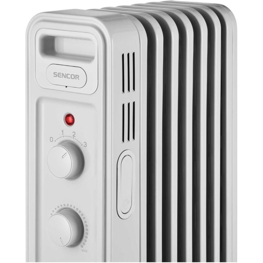 Sencor - Aquecedor a óleo com 7 aletas, 600/900/1500 W/230 V, branco
