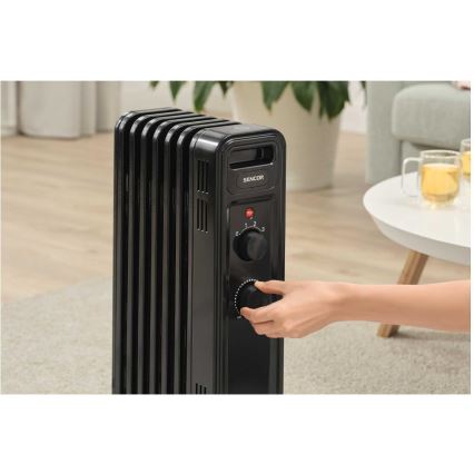 Sencor - Aquecedor a óleo com 7 elementos 600/900/1500W/230V preto