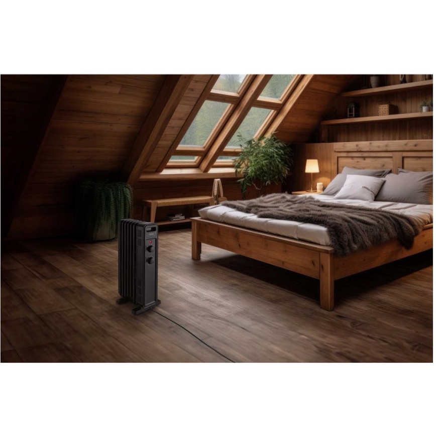 Sencor - Aquecedor a óleo com 7 elementos 600/900/1500W/230V preto