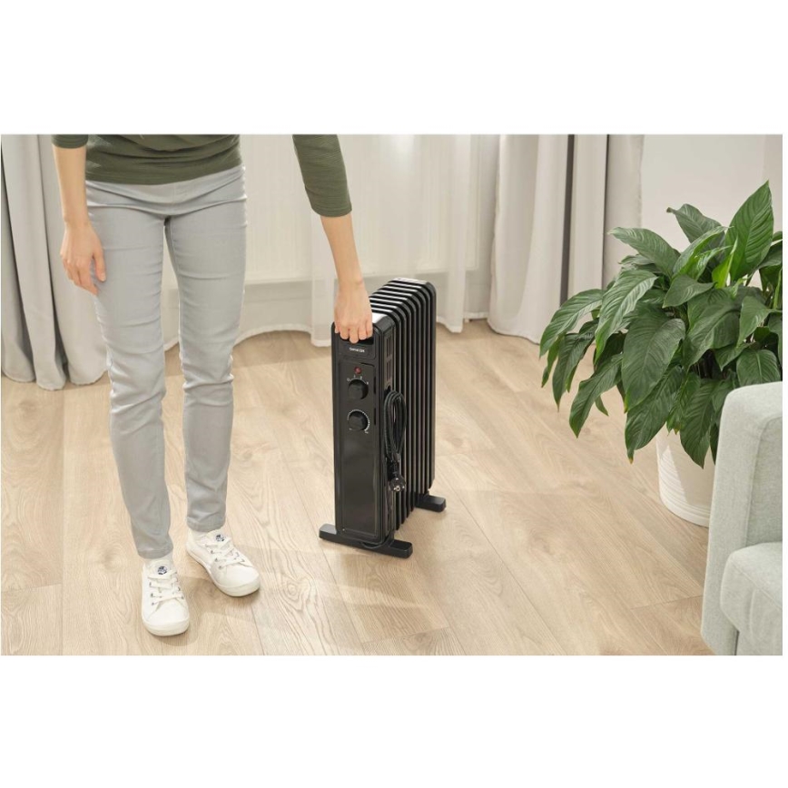 Sencor - Aquecedor a óleo com 9 aletas, 800/1200/2000 W, 230 V, preto