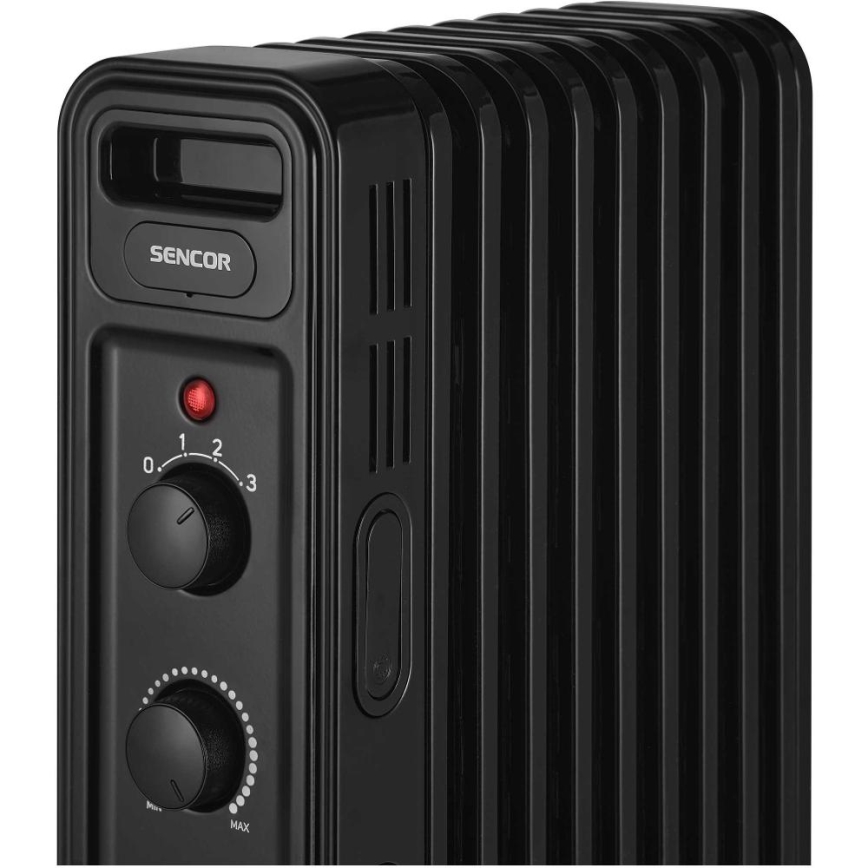 Sencor - Aquecedor a óleo com 9 aletas, 800/1200/2000 W, 230 V, preto