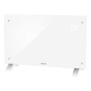 Sencor - Aquecedor/convector elétrico inteligente 2000W/230V IP24 Wi-Fi branco + controlo remoto