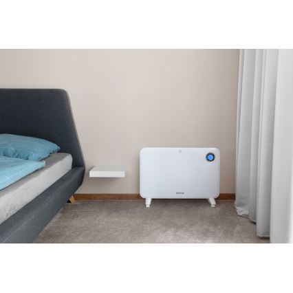 Sencor - Aquecedor de convecção com ecrã LCD e termóstato 750W/1500W/230V IP24