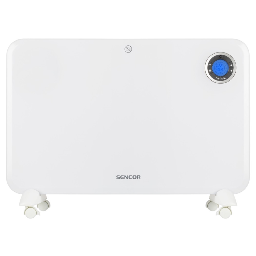 Sencor - Aquecedor de convecção com ecrã LCD e termóstato 750W/1500W/230V IP24