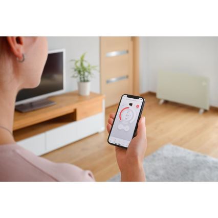 Sencor - Aquecedor elétrico/convector inteligente 1200/2400W/230V IP24 Wi-Fi branco