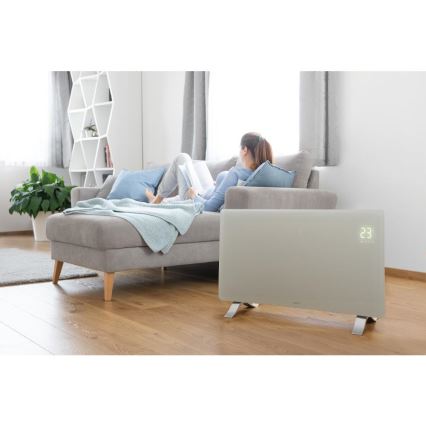 Sencor - Aquecedor elétrico/convector inteligente 1200/2400W/230V IP24 Wi-Fi branco