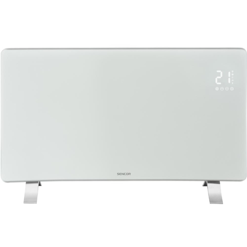 Sencor - Aquecedor elétrico/convector inteligente 1200/2400W/230V IP24 Wi-Fi branco