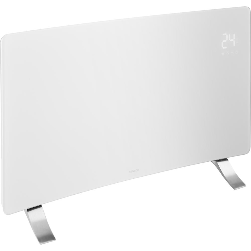 Sencor - Aquecedor elétrico/convector inteligente 1200/2400W/230V IP24 Wi-Fi branco