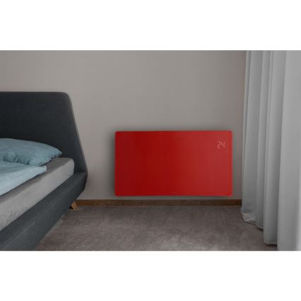 Sencor - Aquecedor elétrico/convector inteligente 1200/2400W/230V IP24 Wi-Fi vermelho