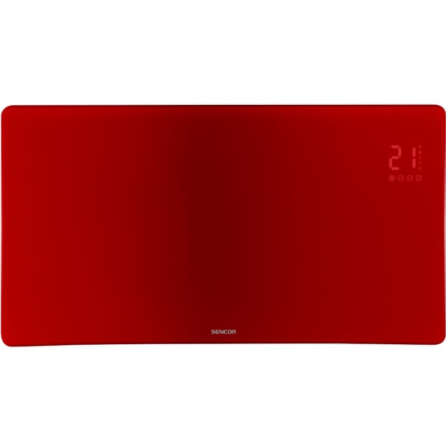Sencor - Aquecedor elétrico/convector inteligente 1200/2400W/230V IP24 Wi-Fi vermelho