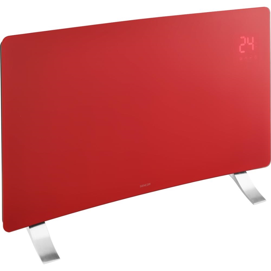 Sencor - Aquecedor elétrico/convector inteligente 1200/2400W/230V IP24 Wi-Fi vermelho