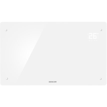 Sencor - Aquecedor/convector elétrico inteligente 2000W/230V IP24 Wi-Fi branco + controlo remoto