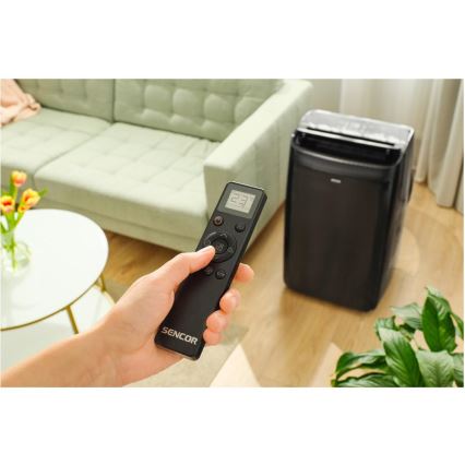 Sencor - Ar condicionado inteligente e portátil incluindo acessórios completos 900W/230V 9000 BTU Wi-Fi preto + comando