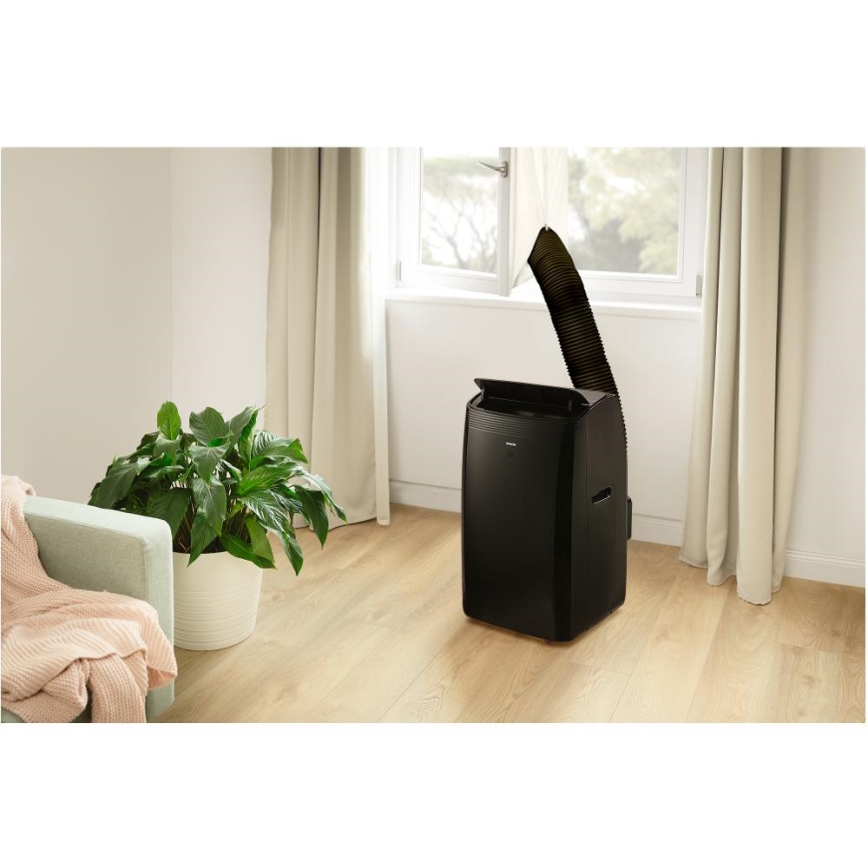Sencor - Ar condicionado inteligente e portátil incluindo acessórios completos 900W/230V 9000 BTU Wi-Fi preto + comando