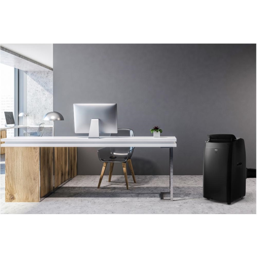 Sencor - Ar condicionado inteligente e portátil incluindo acessórios completos 900W/230V 9000 BTU Wi-Fi preto + comando