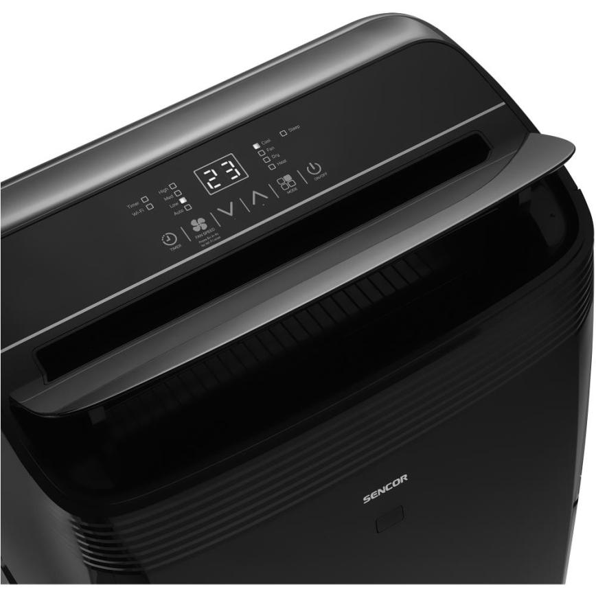 Sencor - Ar condicionado inteligente e portátil incluindo acessórios completos 900W/230V 9000 BTU Wi-Fi preto + comando
