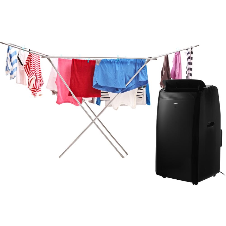 Sencor - Ar condicionado inteligente e portátil incluindo acessórios completos 900W/230V 9000 BTU Wi-Fi preto + comando