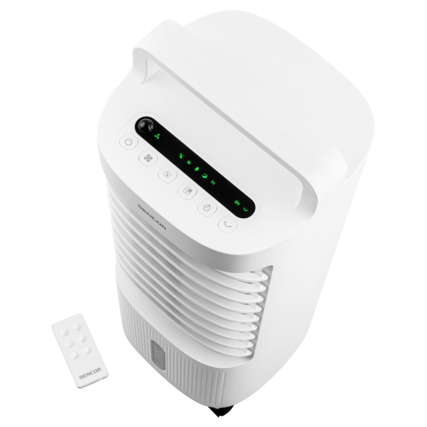 Sencor - Ar condicionado portátil 3 em 1 com visor LED 45W/230V branco + controlo remoto