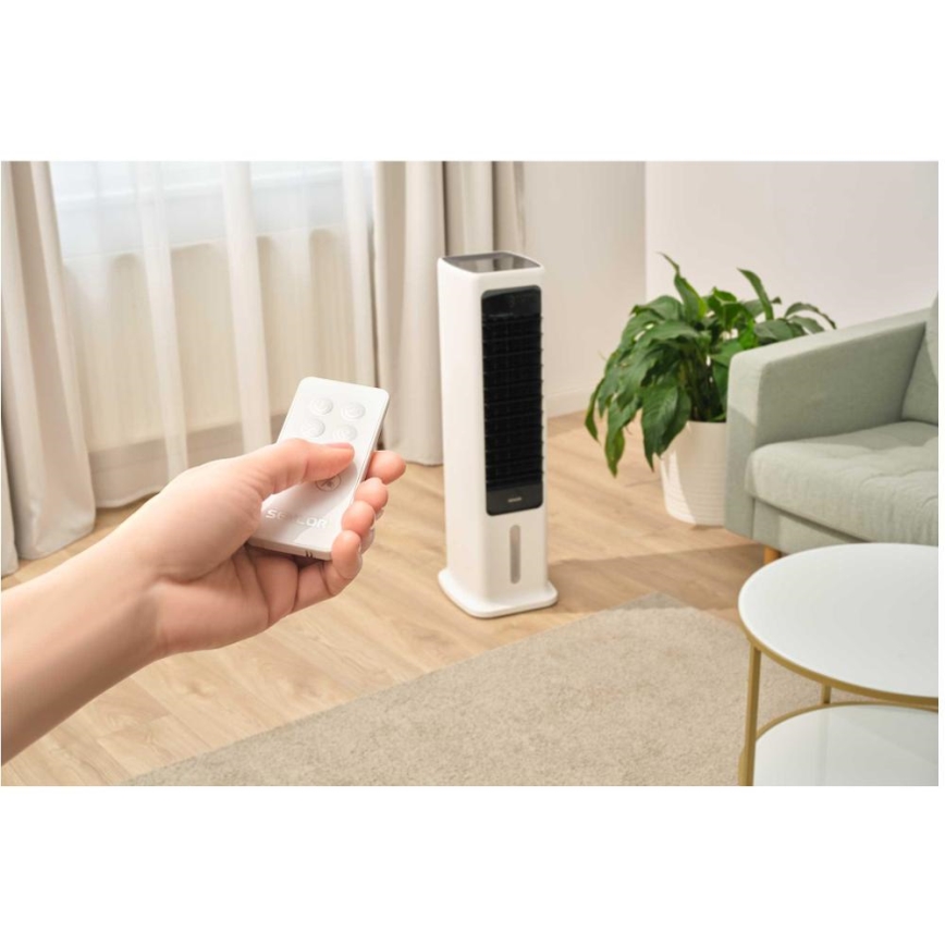 Sencor - Arrefecedor de ar móvel inteligente 60W/230V Wi-Fi branco + comando
