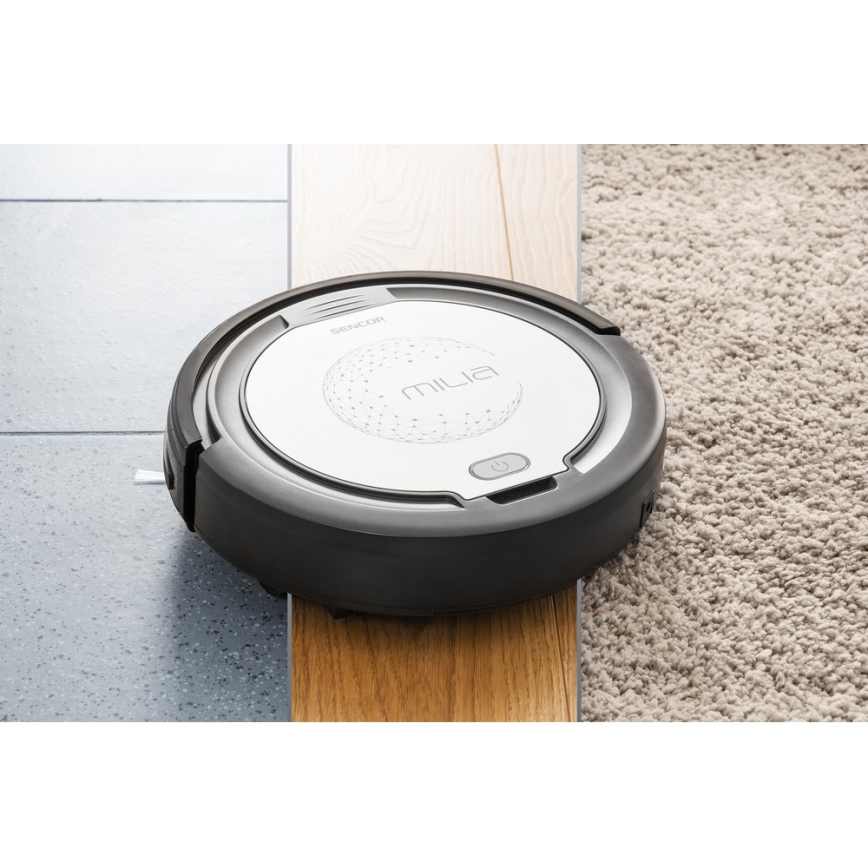 Sencor - Aspirador robô 2em1 15W/14,4V 1500 mAh preto