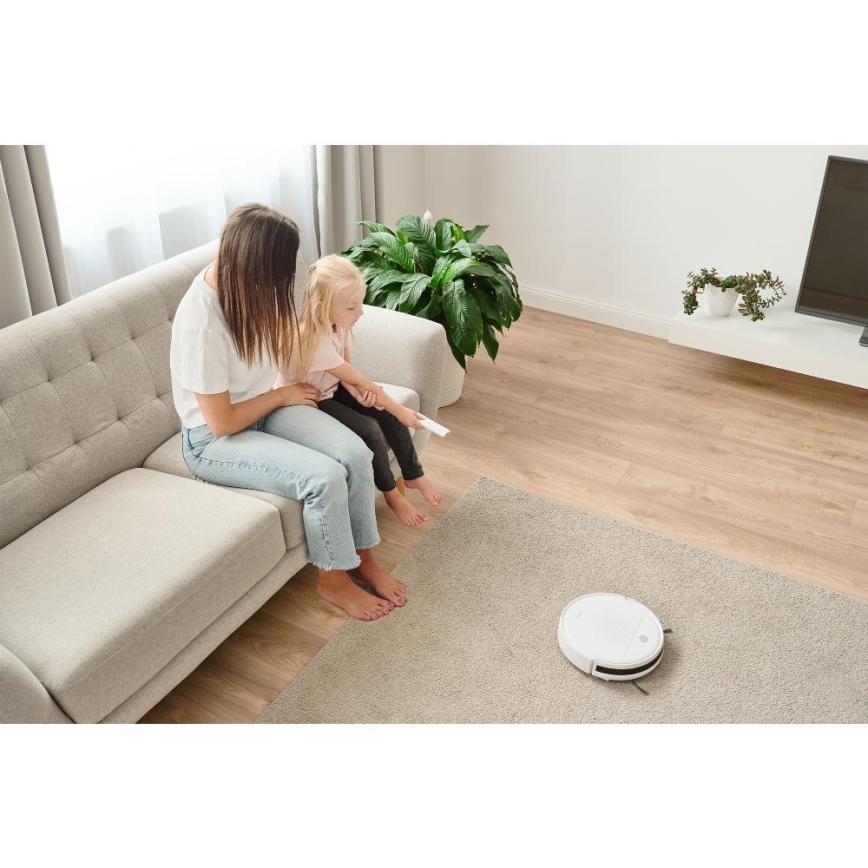 Sencor - Aspirador robô com mopa 2em1 18W/1500 mAh branco + comando
