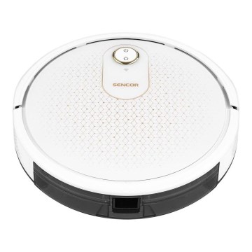 Sencor - Aspirador robô inteligente com mopa 2em1 28W/2600 mAh Wi-Fi branco + comando