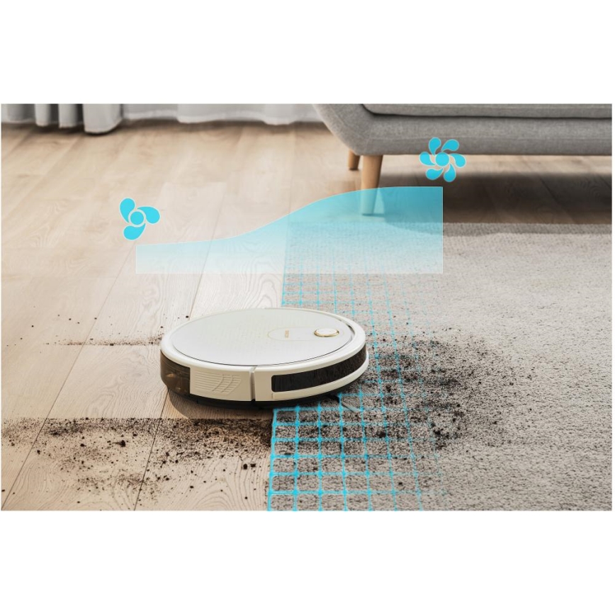 Sencor - Aspirador robô inteligente com mopa 2em1 28W/2600 mAh Wi-Fi branco + comando