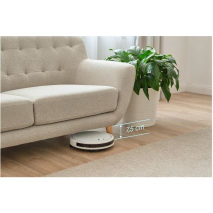 Sencor - Aspirador robô inteligente com mopa 2em1 28W/2600 mAh Wi-Fi branco + comando